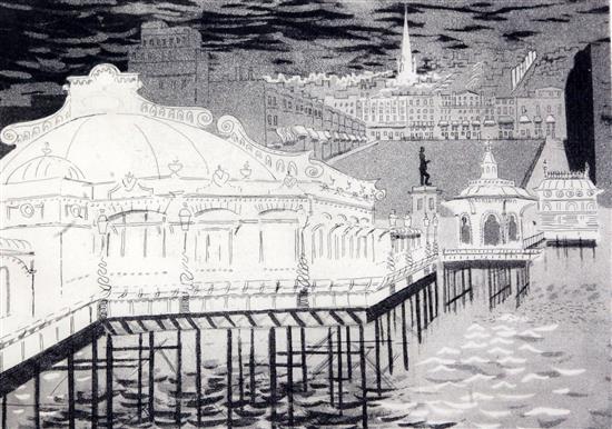 John Piper (1903-1992) Regency Square and Bedford Square, Brighton 9 x 12.5in.